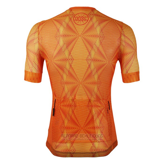 2020 Fahrradbekleidung Le Col Orange Trikot Kurzarm und Tragerhose